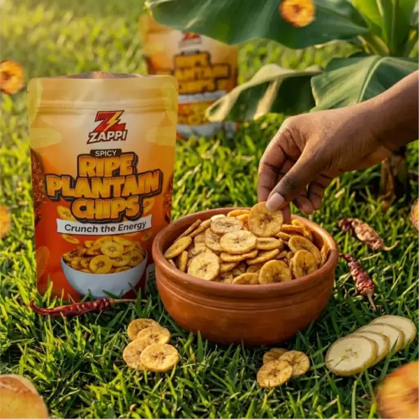 retail ready ripe plantain chips packaging design