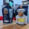 stand up pouch for granola with zipper lock and window