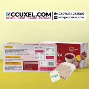 tea packaging box die cut structure
