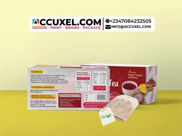 tea packaging box die cut structure