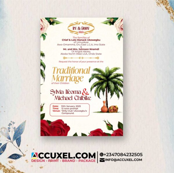 traditional wedding card