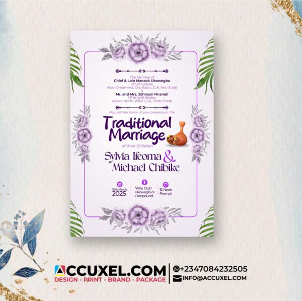 traditional wedding invitation card