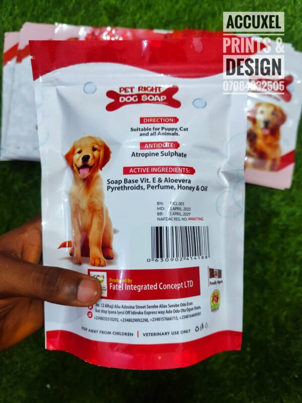 waterproof dog soap packaging bag
