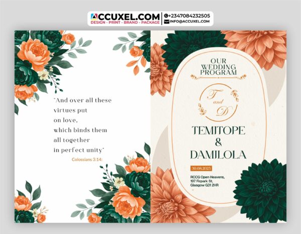 wedding ceremony order of service without pictures