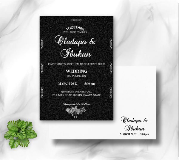 white and black wedding invitation cards design and printing