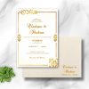 white and gold wedding invitation cards design and printing