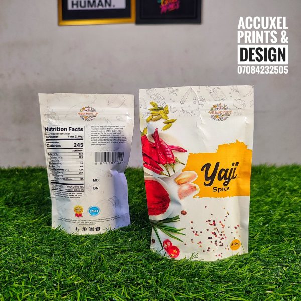 yaji spice powder packaging pouch printing